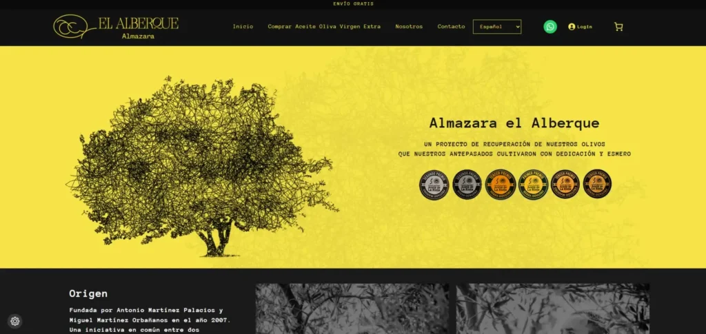 Diseño web para almazara el alberque, aceites de LA Rioja